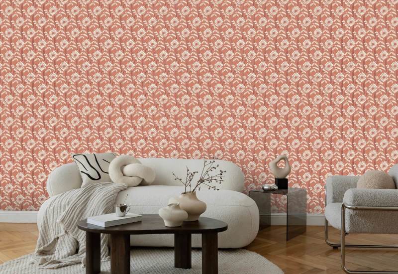 Floración del bosque Papel pintado floral Pink Peppercorn