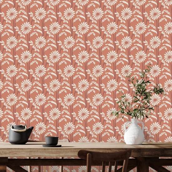 Skogsblom Rosa pepparkorn blommig tapet