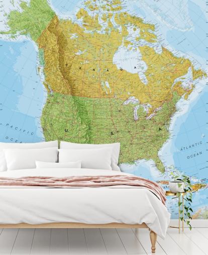 Political North America Map wall mural Political North America Map wall mural