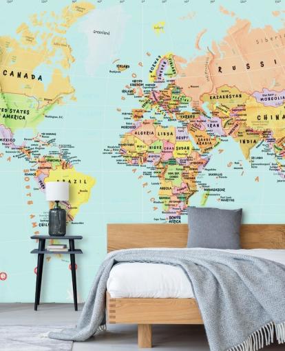 Papel de parede do mapa mundial dos países