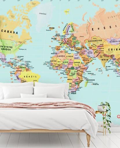 World Map of Countries Wallpaper