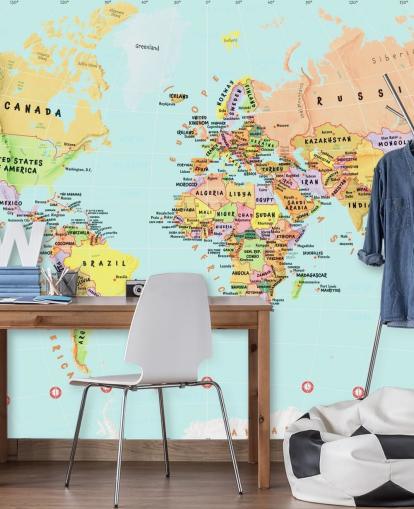 World Map of Countries Wallpaper