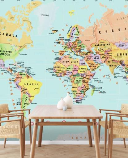 World Map of Countries Wallpaper