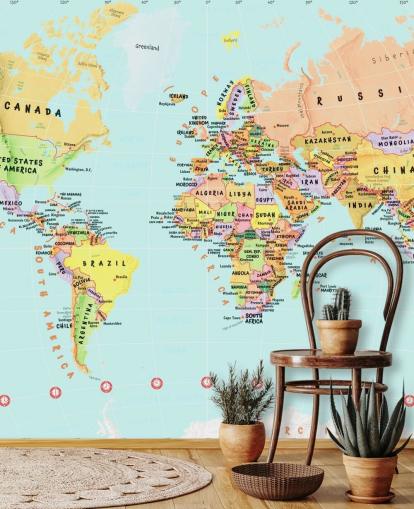 World Map of Countries Wallpaper