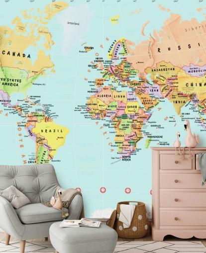 World Map of Countries Wallpaper