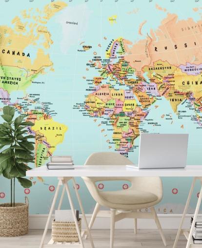 Papel de parede do mapa mundial dos países