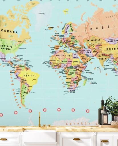 Papier peint Carte du monde des pays Papier peint Carte du monde des pays