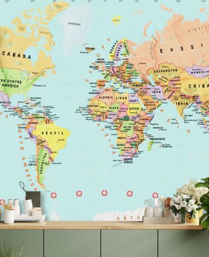World Map of Countries Wallpaper