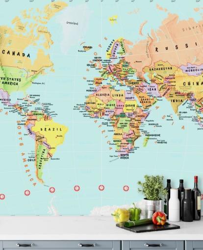 World Map of Countries Wallpaper