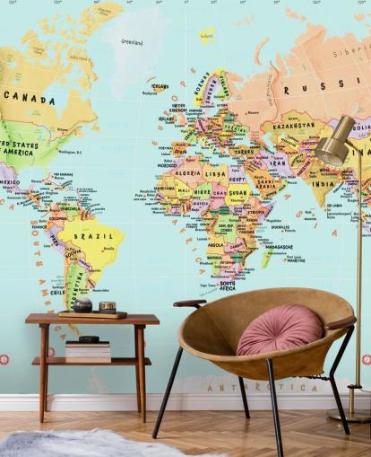 Carta da parati con mappa mondiale dei paesi
