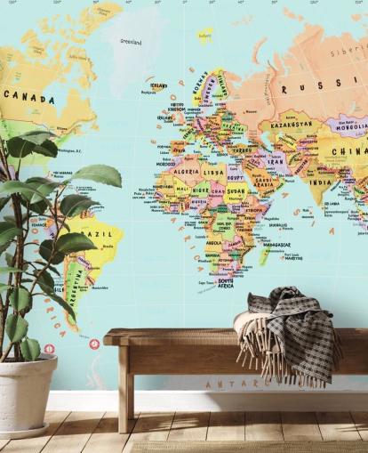 World Map of Countries Wallpaper