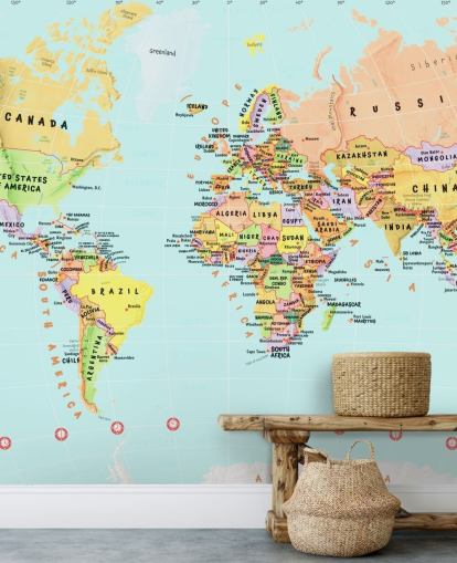 Papier peint Carte du monde des pays