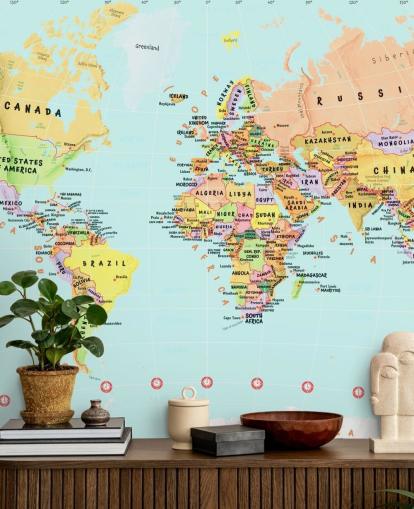 World Map of Countries Wallpaper