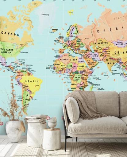 Papel de parede do mapa mundial dos países