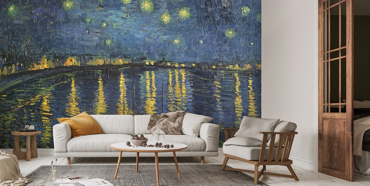 Carta da parati con la notte stellata sul Rodano di Van Gogh | IT