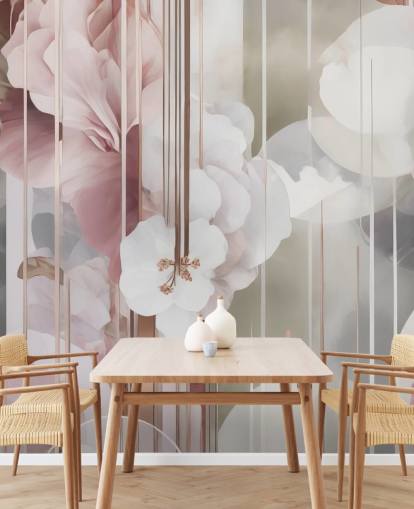 mural floral rosa personalizável chamado Architecture of Nature Pink de Marina Stupakova mural floral rosa personalizável chamado Architecture of Nature Pink de Marina Stupakova