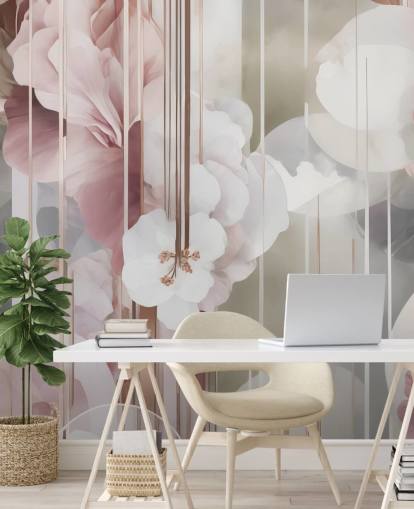 mural floral rosa personalizable llamado Architecture of Nature Pink de Marina Stupakova mural floral rosa personalizable llamado Architecture of Nature Pink de Marina Stupakova