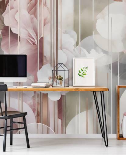 customisable pink floral mural called Architecture of Nature Pink by Marina Stupakova