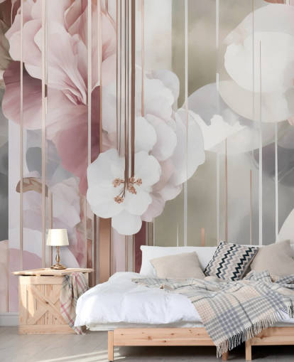 mural floral rosa personalizable llamado Architecture of Nature Pink de Marina Stupakova mural floral rosa personalizable llamado Architecture of Nature Pink de Marina Stupakova