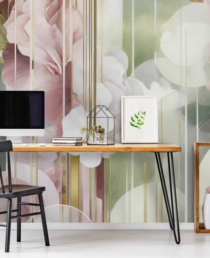 personalisierbares abstraktes Blumengemälde in Weiß, Rosa und Grün mit dem Titel Architecture of Nature von Marina Stupakova personalisierbares abstraktes Blumengemälde in Weiß, Rosa und Grün mit dem Titel Architecture of Nature von Marina Stupakova