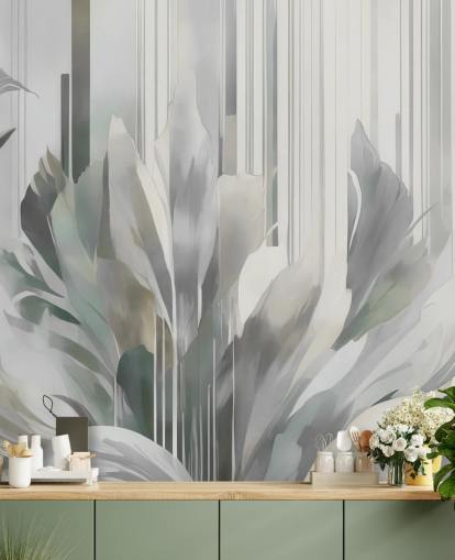 grå abstrakt blomstermaleri kaldet Poetry of Motion Grey af Marina Stupakova til gange og spisestuer grå abstrakt blomstermaleri kaldet Poetry of Motion Grey af Marina Stupakova til gange og spisestuer