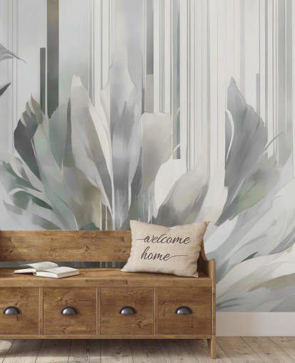 grå abstrakt blomstermaleri kaldet Poetry of Motion Grey af Marina Stupakova til gange og spisestuer grå abstrakt blomstermaleri kaldet Poetry of Motion Grey af Marina Stupakova til gange og spisestuer