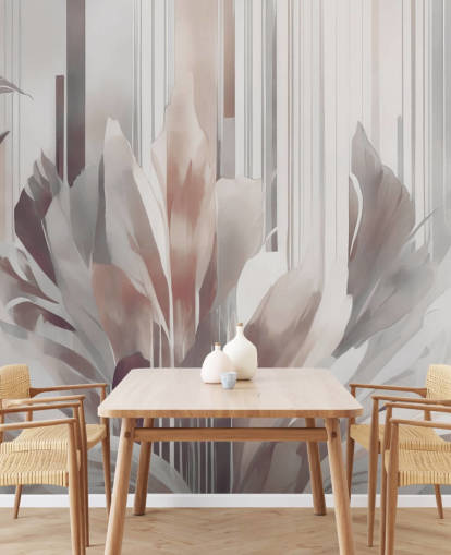 murale floreale astratto color pesca e grigio chiamato Poetry of Motion Peach di Marina Stupakova per sale da pranzo e camere da letto murale floreale astratto color pesca e grigio chiamato Poetry of Motion Peach di Marina Stupakova per sale da pranzo e camere da letto