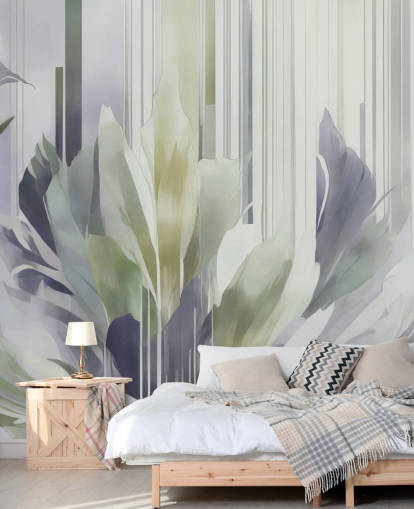 mural floral abstrato cinza e verde chamado Poetry of Motion Slate and Sage de Marina Stupakova mural floral abstrato cinza e verde chamado Poetry of Motion Slate and Sage de Marina Stupakova