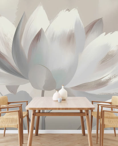 tilpassbar beige blomstermaleri kalt Silent Lotus Beige av Marina Stupakova tilpassbar beige blomstermaleri kalt Silent Lotus Beige av Marina Stupakova