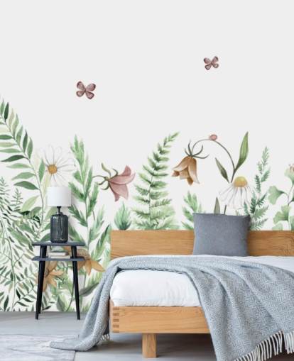 tilpasset eventyrmaleri for barn kalt Fairy Garden Panorama av Kikki Belle for barnas soverom og lekerom