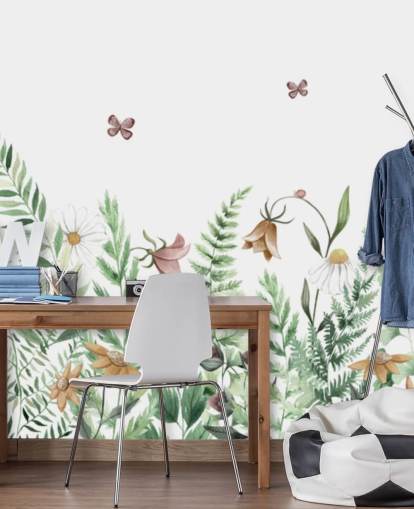 custom kids fairy mural called Fairy Garden Panorama by Kikki Belle for children's bedrooms and playrooms