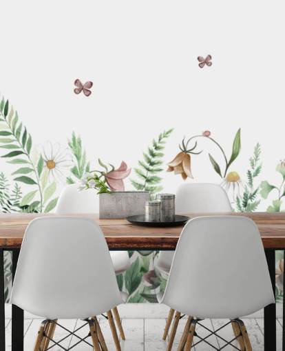 Kikki Bellen mukautettu lasten keijumaalaus nimeltä Fairy Garden Panorama lasten makuuhuoneisiin ja leikkihuoneisiin