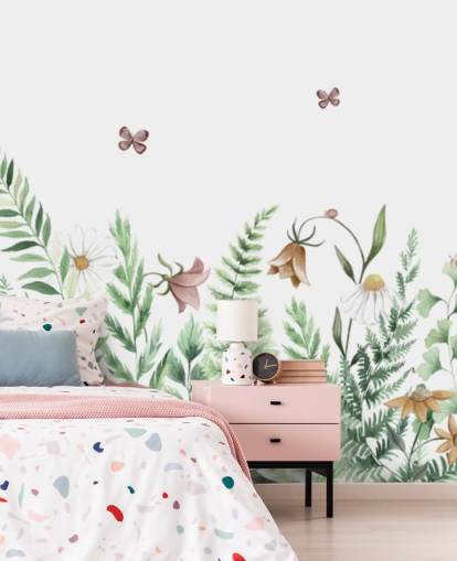 tilpasset eventyrmaleri for barn kalt Fairy Garden Panorama av Kikki Belle for barnas soverom og lekerom