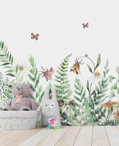 anpassad älvmålning för barn som heter Fairy Garden Panorama av Kikki Belle för barnens sovrum och lekrum