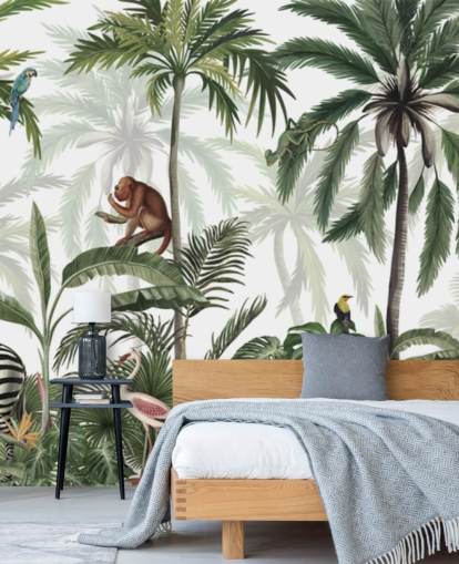mural de berçário de selva personalizável chamado Jungle Jive Panorama de Kikki Belle para creches e salas de jogos mural de berçário de selva personalizável chamado Jungle Jive Panorama de Kikki Belle para creches e salas de jogos