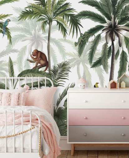 customisable jungle nursery mural called Jungle Jive Panorama by Kikki Belle for nurseries and play rooms customisable jungle nursery mural called Jungle Jive Panorama by Kikki Belle for nurseries and play rooms