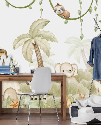 personalisierbares Kinderzimmer-Wandbild namens Savannah Joy Panorama von Oliver Robins