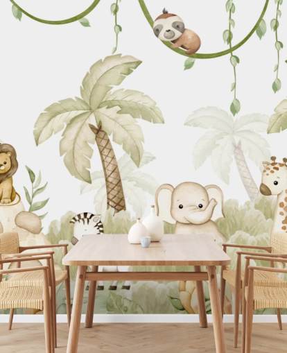 customisable nursery mural called Savannah Joy Panorama by Oliver Robins