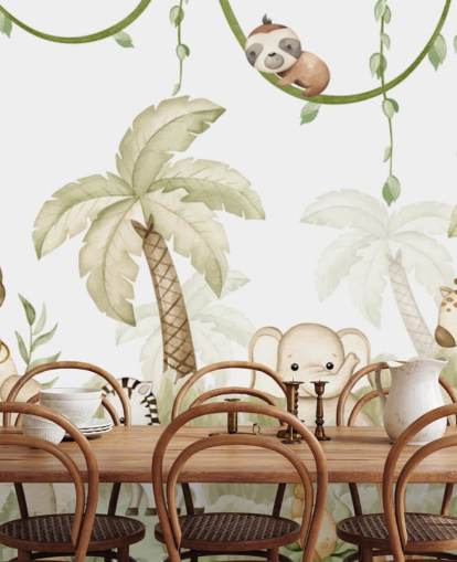 customizable nursery mural called Savannah Joy Panorama by Oliver Robins