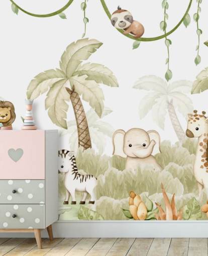 personalisierbares Kinderzimmer-Wandbild namens Savannah Joy Panorama von Oliver Robins
