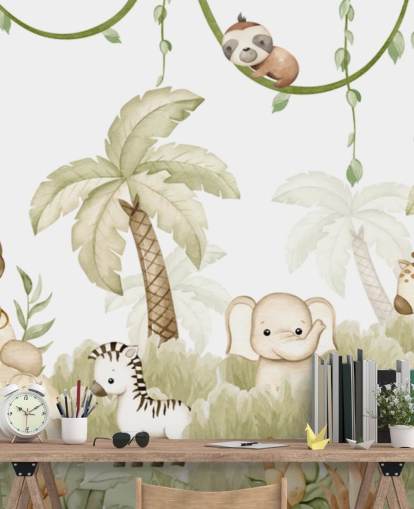 customisable nursery mural called Savannah Joy Panorama by Oliver Robins customisable nursery mural called Savannah Joy Panorama by Oliver Robins