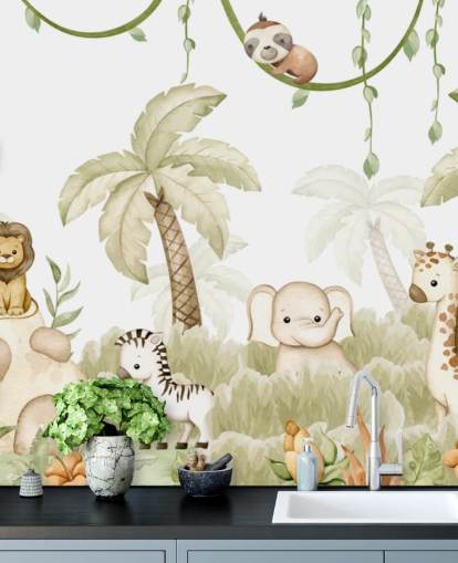 tilpassbart barnehage veggmaleri kalt Savannah Joy Panorama av Oliver Robins tilpassbart barnehage veggmaleri kalt Savannah Joy Panorama av Oliver Robins