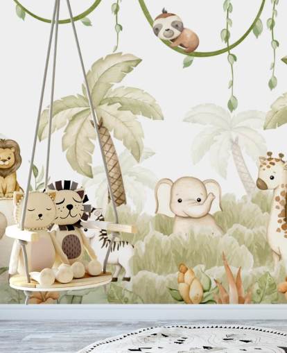 personalisierbares Kinderzimmer-Wandbild namens Savannah Joy Panorama von Oliver Robins personalisierbares Kinderzimmer-Wandbild namens Savannah Joy Panorama von Oliver Robins