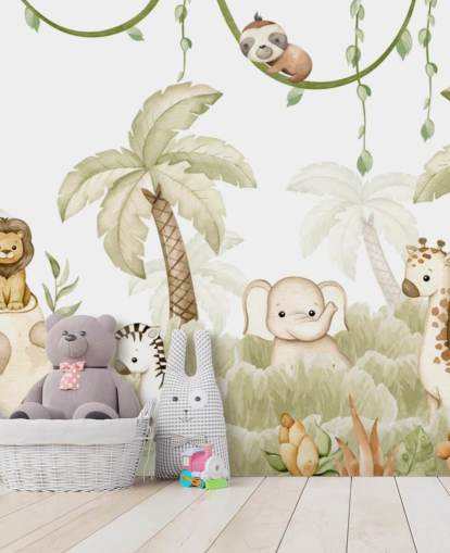 personalisierbares Kinderzimmer-Wandbild namens Savannah Joy Panorama von Oliver Robins