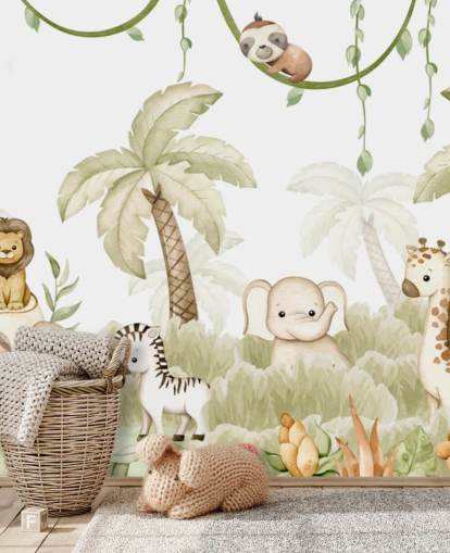 tilpassbart barnehage veggmaleri kalt Savannah Joy Panorama av Oliver Robins