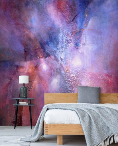 purple and pink customisable abstract mural called A Fracture in the Indigo Dream by Annette Schmucker purple and pink customisable abstract mural called A Fracture in the Indigo Dream by Annette Schmucker