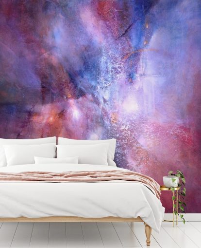 murale astratto personalizzabile viola e rosa chiamato A Fracture in the Indigo Dream di Annette Schmucker murale astratto personalizzabile viola e rosa chiamato A Fracture in the Indigo Dream di Annette Schmucker