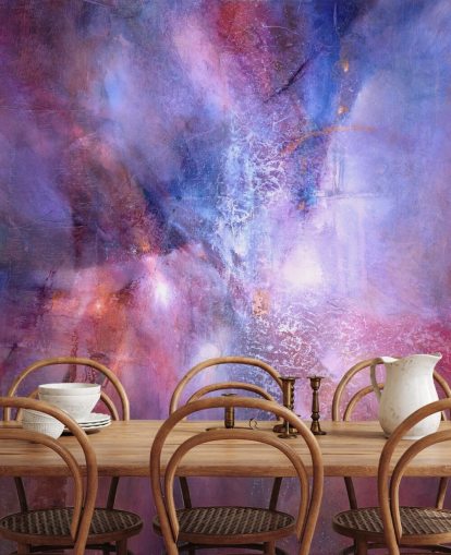 purple and pink customisable abstract mural called A Fracture in the Indigo Dream by Annette Schmucker