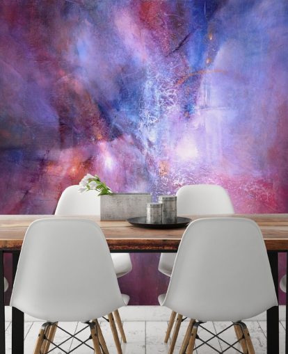 Personalisierbares abstraktes Wandbild in Violett und Rosa mit dem Titel A Fracture in the Indigo Dream von Annette Schmucker Personalisierbares abstraktes Wandbild in Violett und Rosa mit dem Titel A Fracture in the Indigo Dream von Annette Schmucker