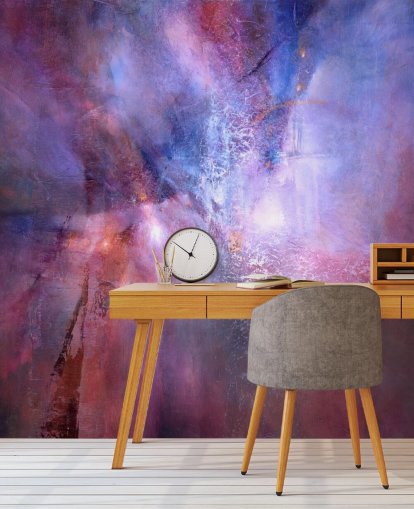 mural abstracto personalizable morado y rosa llamado A Fracture in the Indigo Dream de Annette Schmucker mural abstracto personalizable morado y rosa llamado A Fracture in the Indigo Dream de Annette Schmucker